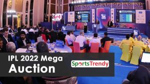 IPL auction room with Sports Trendy IPL 2022 Mega Auction graphic
